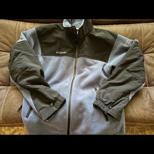 Columbia fleece jacket mens small blue/black